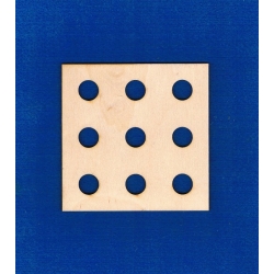 Kwadrat 11x11cm z 9 otworami  , sorter, organizer,podkładka itp.deseczka, tabliczka / SKLEJKA #3mm